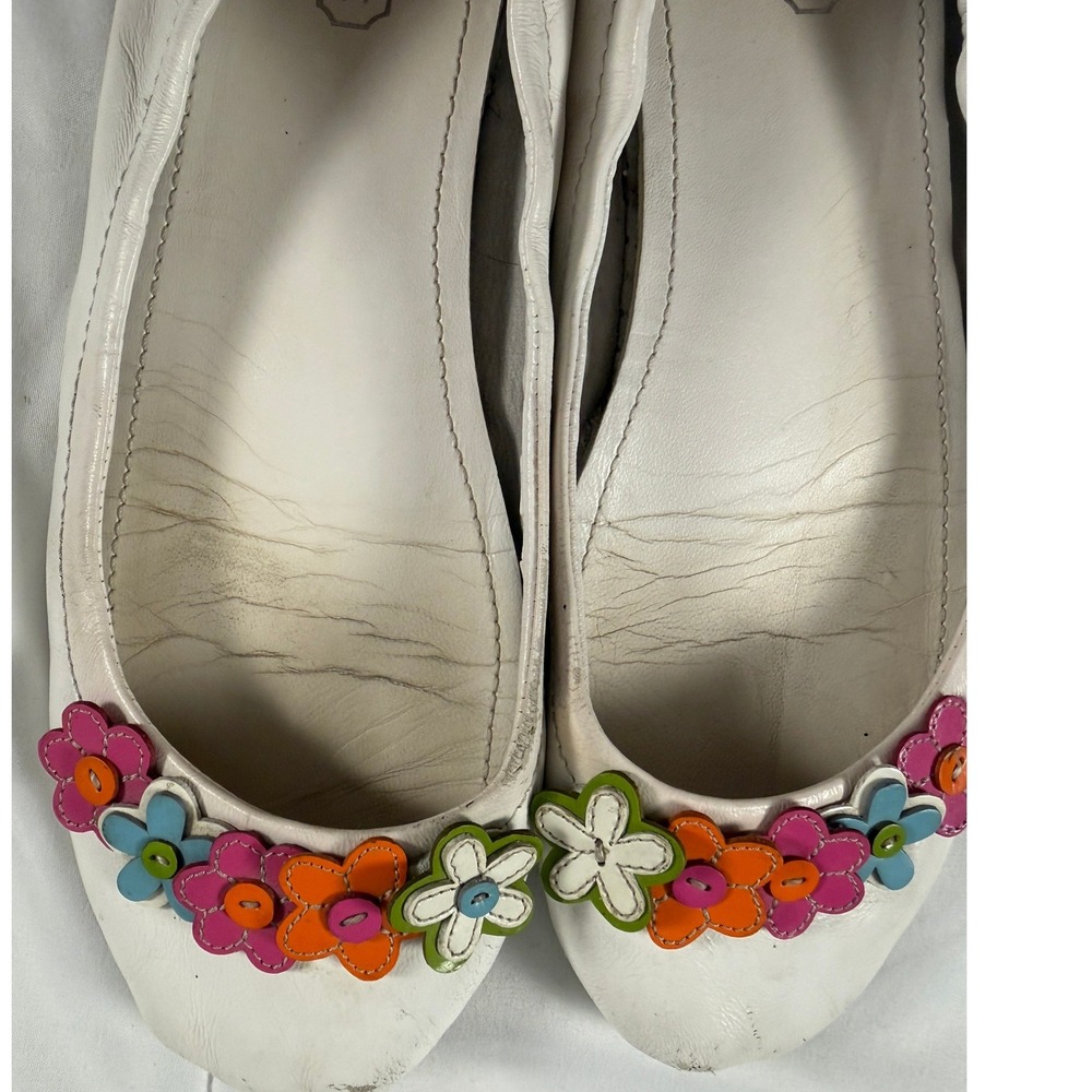 Coach Vanesa White Leather Floral Applique Ballet Flats Shoes Womens 9 M F2070 - Picture 6 of 6